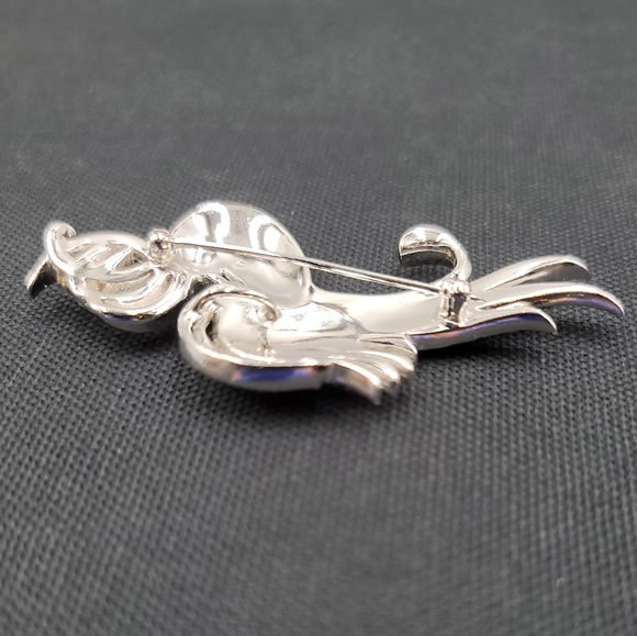 Vtg peacock cocktail brooch or pendant - Picture 5 of 8